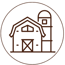 Comapny Logo Farmhouse in Circle